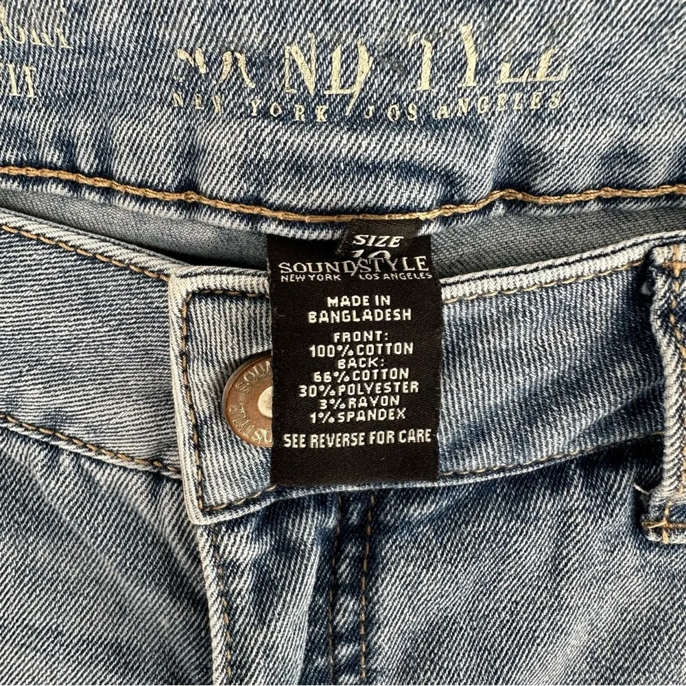Sound/Style Denim Jean Shorts Lightwash Size 10 Rigid Front Stretch Back Style - Picture 5 of 5